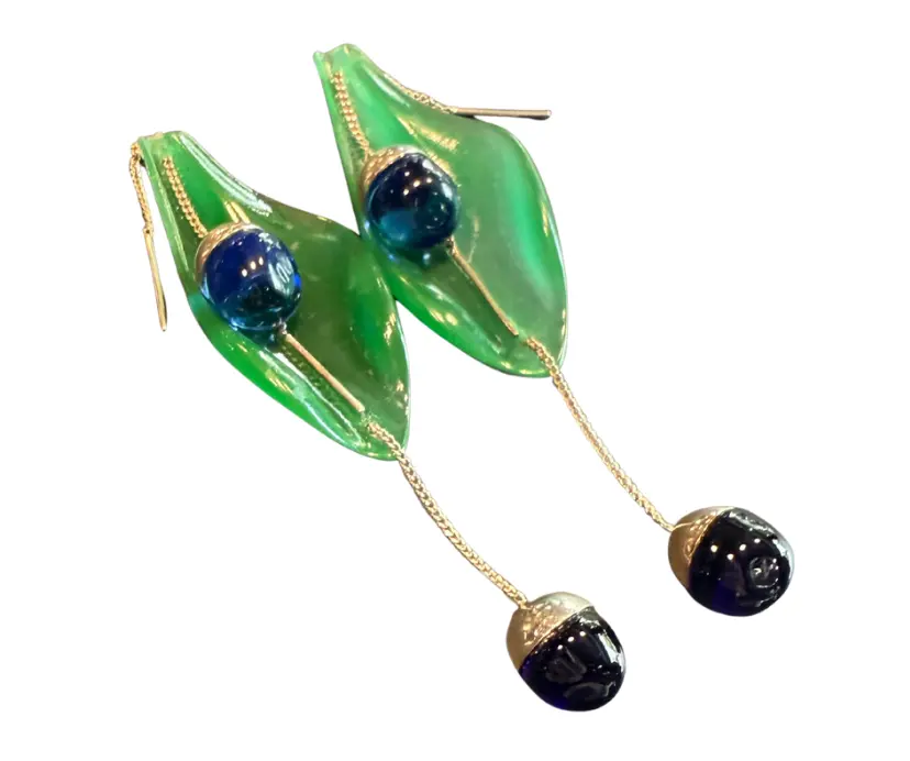 Aretes largos verdes Najash