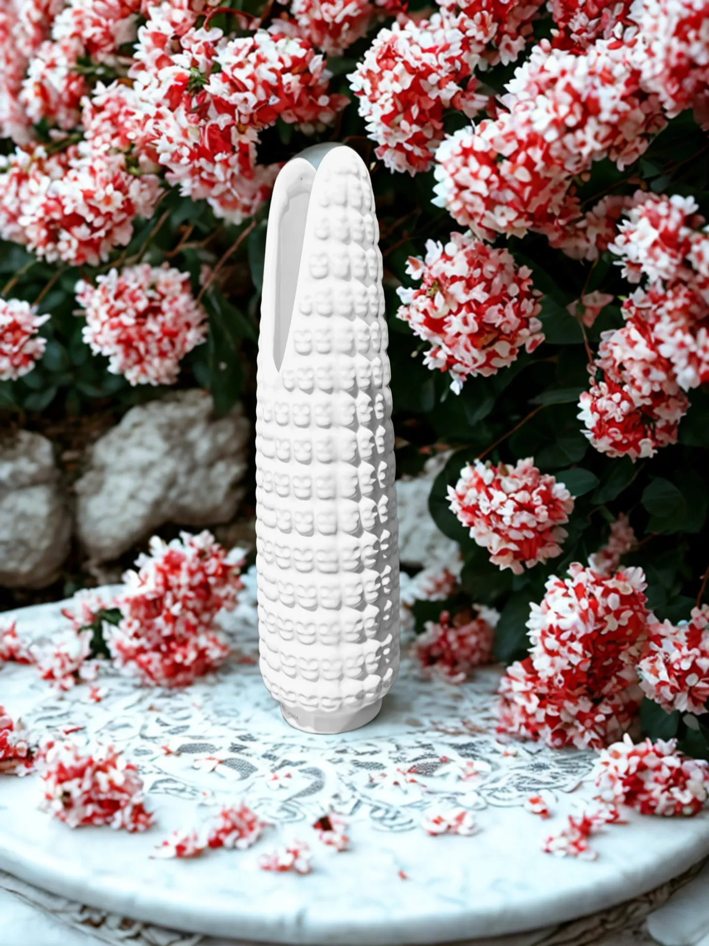 Florero Maíz Tzompantli Blanco