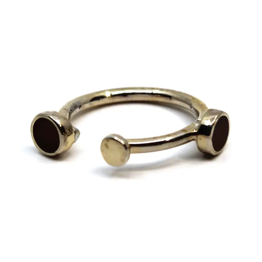 Anillo Agnes Triple Negro (Plata)