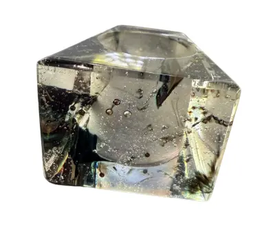 Anillo Qubic Transparente Negro